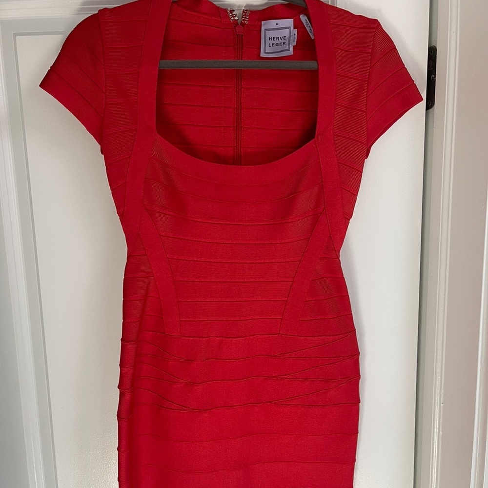 Mini Red Herve Leger Dress